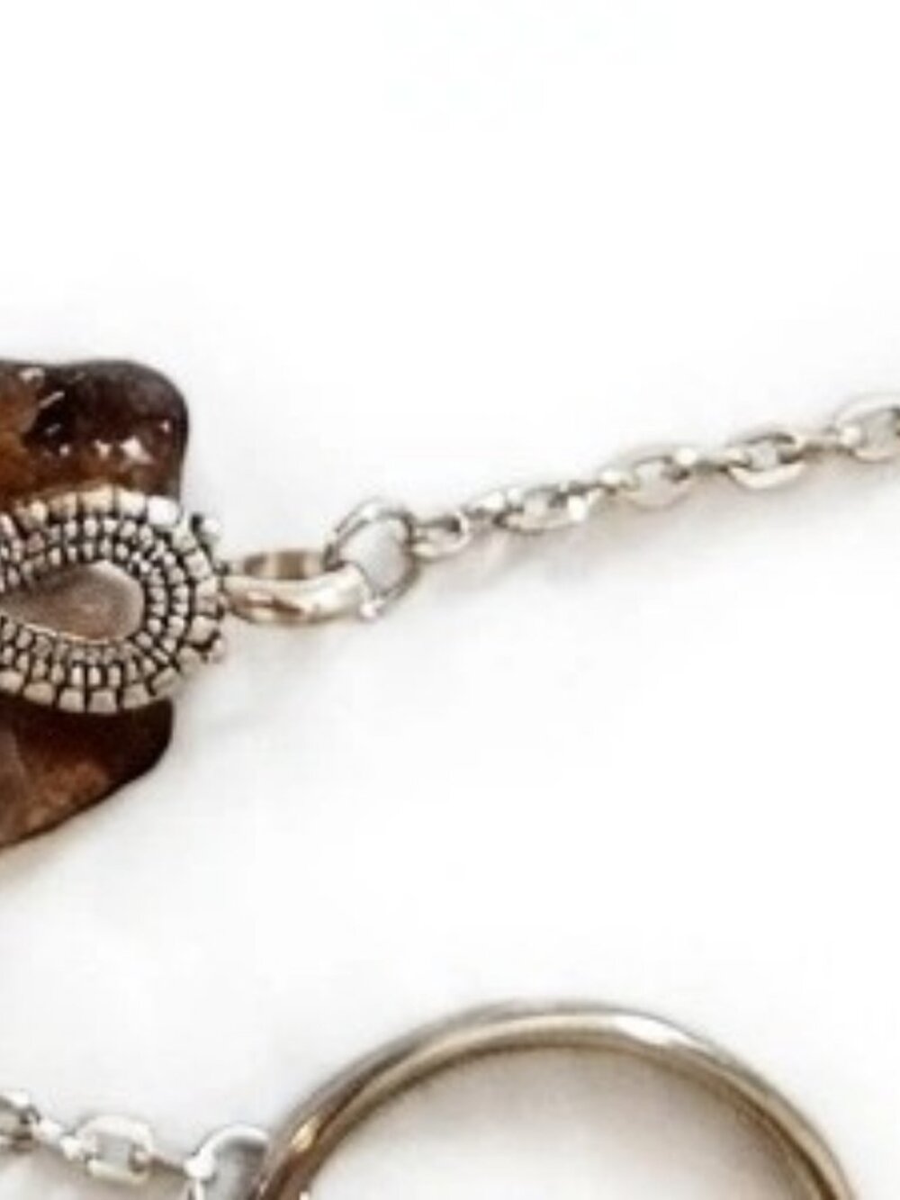 Brown Sea Glass Keychain 6 - Handmade Newfoundland